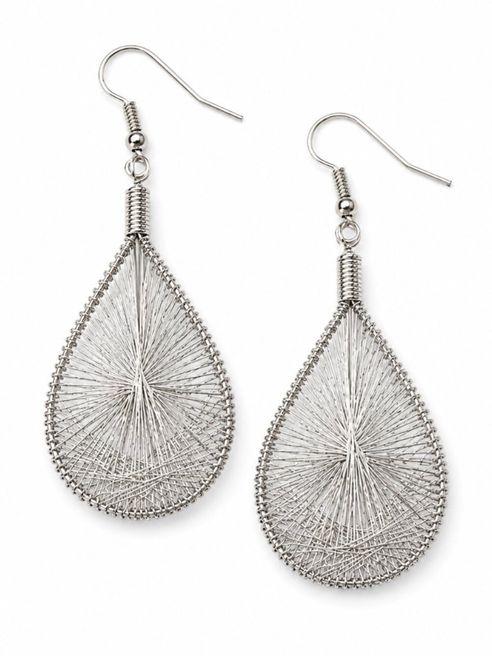 Artisan Silver Wire Teardrop Earrings | Lightweight Boutique Style